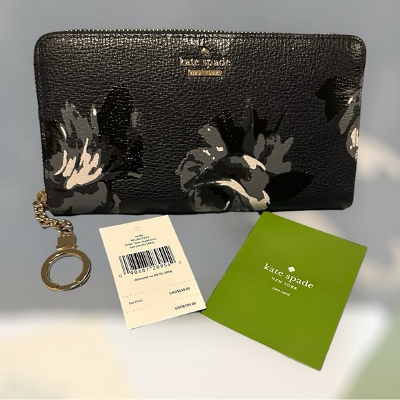 Kate Spade Neda Briar Lane Night Rose Wallet NWT - Picture 1 of 4